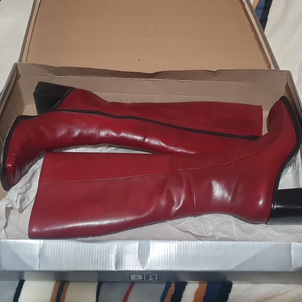 BP Skippy Y2K 90's Square Toe Tall Leather Boots Woman's Size 6 M
